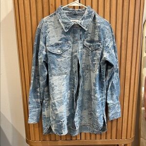 PTCL Blue Camouflage Button-Up Shirt